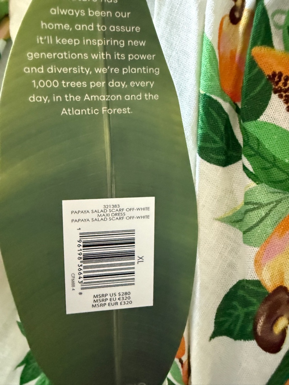 FARM Rio White Maxi Dress with Yellow and Green Floral Print - Picture 6 of 6